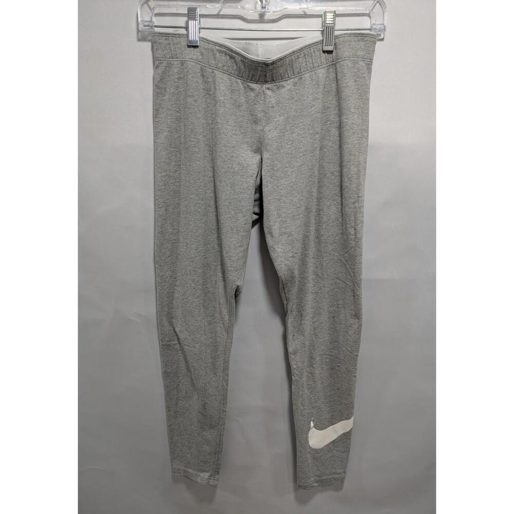 Womens‎ Nike Gray High-Waisted Graphic Sportswear Classics Leggings Pants Size M